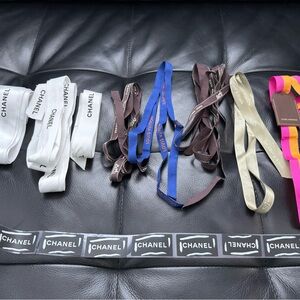 Luxury brand ribbons set - Chanel, Louis Vuitton, Hermes, Van Cleef